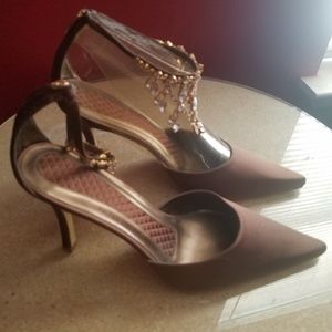 Brand New Brown Satin Pumps